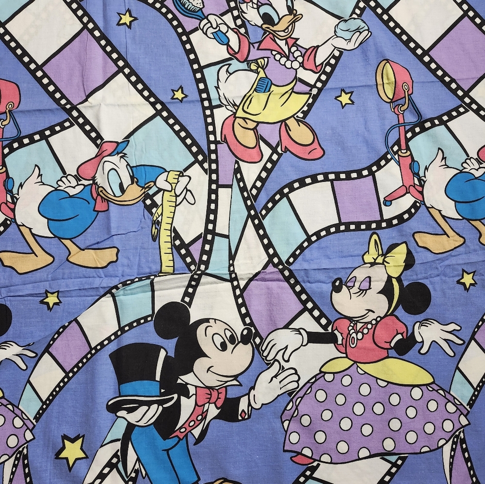 Vintage Disney "Hollywood Film" Double Sided Duvet Cover Zippered Twin